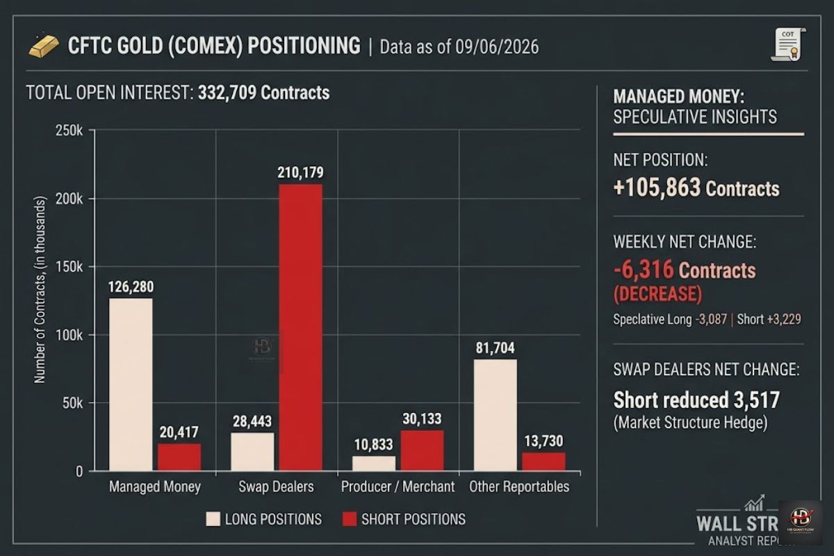 CFTC COMEX Gold: Managed Money vẫn net long, nhưng đang giảm